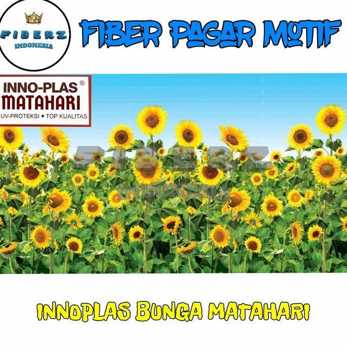INNOPLAS - Fiber Plastik Penutup Pagar Motif BUNGA MATAHARI Meteran