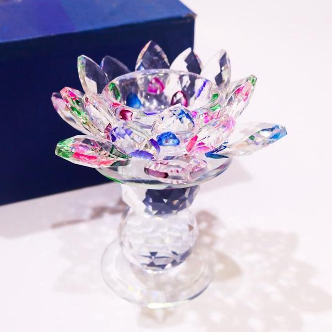 Tempat Lilin Tealight Tempat Lilin Kristal Kaki Lilin Tablet Kaca Tempat Lilin Sembahyang Tempat Lil