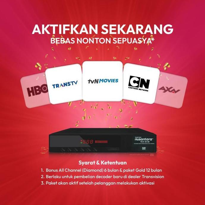 TANAKA RCV Transivision Nusantara HD STRAWBERRY Receiver Set Top Box Type T2 STB Siaran TV Digital G