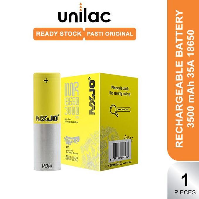 (Original) Baterai Mxjo 3000Mah 18650 - Battery Mxjo 3000 Mah 18650 100% Authentic Batrai Batere Bat