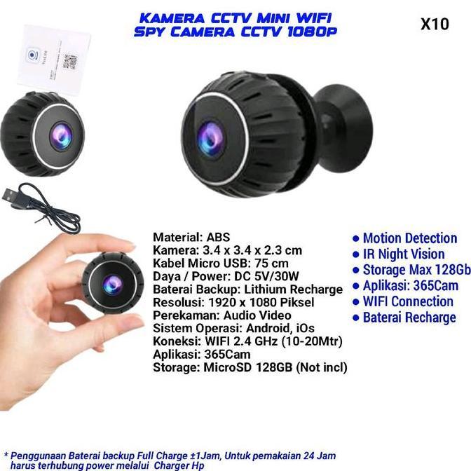 Mini WIFI Smart Cam IP Kamera CCTV Kecil FULL HD Wireless Spy Camera Hp/Laptop Plastik 24 Jam [terba
