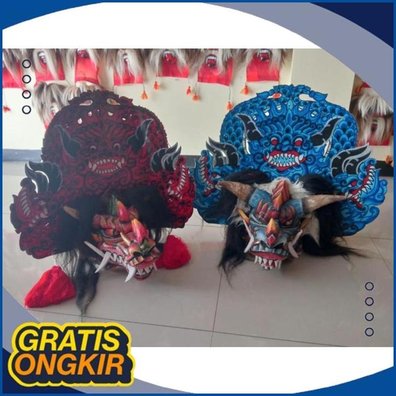 BARONGAN DEVIL ANAK KAYU UKURAN 18-20 WARNA BIRU MERAH DSKN11