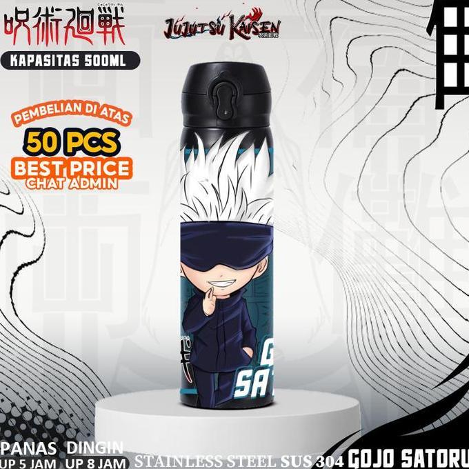 CUSTOM TUMBLER ANIME JUJUTSU KAISEN AIR MINUM - THERMOS UNIK KADO - BOTOL MINUM SOUVENIR ULANG TAHUN
