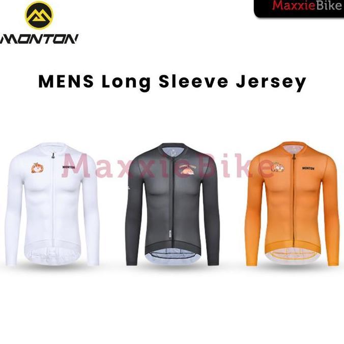 Monton Baju Jersey Sepeda Pria Lengan Panjang Urban Orange Tiger Men Long Sleeve Cycling Jersey Skul