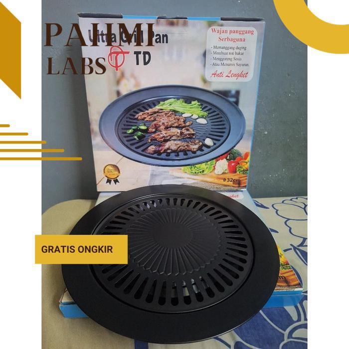 GA24 ULTRA GRILL PAN TD | BBQ Grill Pan Smoke Set Alat Bakaran Bulat Anti Lengket  Pemanggang Steak 