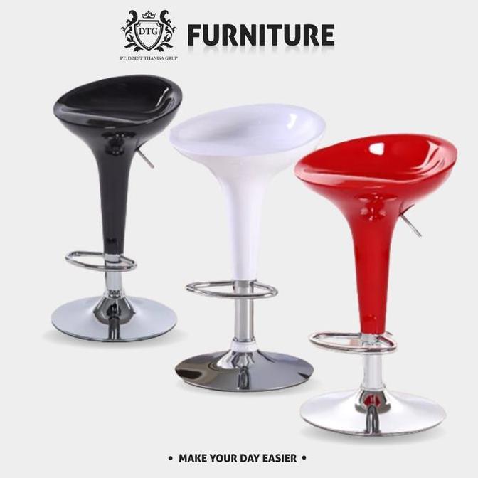 Kursi Bar Barstool Hidrolik - Kursi Dapur Minibar Barstool - Kursi Cafe Hidrolik Minimalis CO