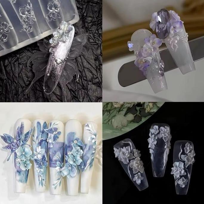 Nail Silicone Mold Flower 5D Cetakan Dekorasi Kuku Nail Art Kutek Gel Polish