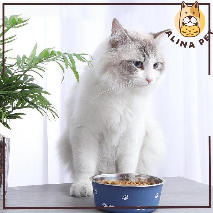 Tempat Makan Anjing Kucing STAINLESS ANTI SLIP Mangkuk Makan Pet Bowl Stainless Mangkuk Makan Kucing