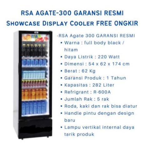 Murah Rsa Showcase Display Cooler Agate-300 Garansi Resmi