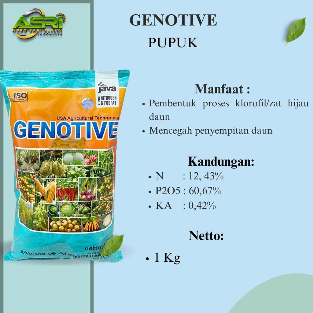 GENOTIVE 1KG PUPUK NITROGEN & PHOSPAT