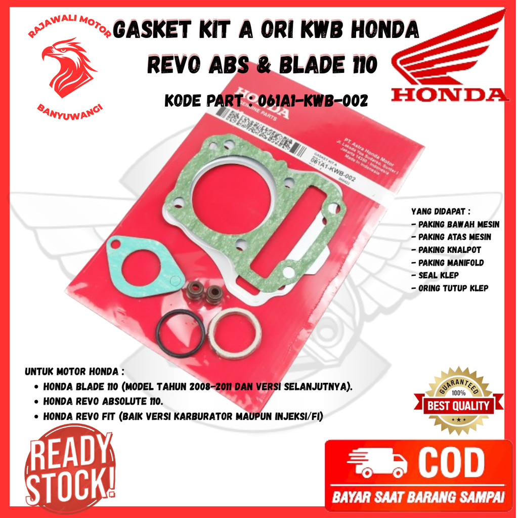 Paking Blok Seher Honda Revo Absolute Ori / Top Set Blok Seher Honda Blade 110 - KWB