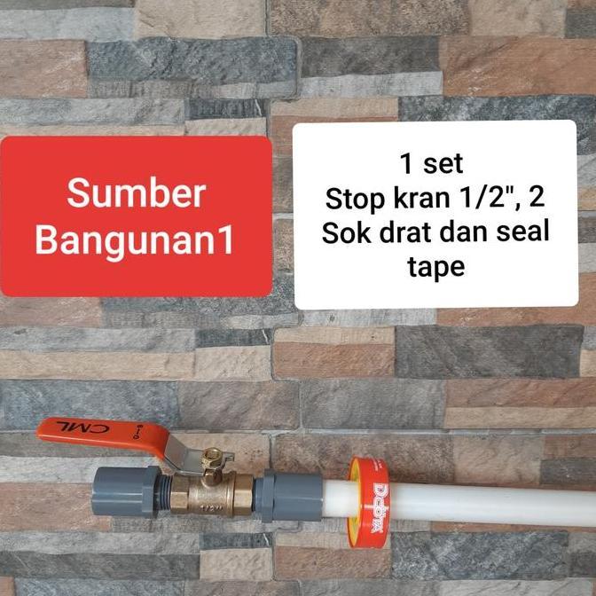 Stop Kran 1/2" Besi Kuningan 1 Set Camel | Stopkran Besi 1/2 Inc Inch Hemat