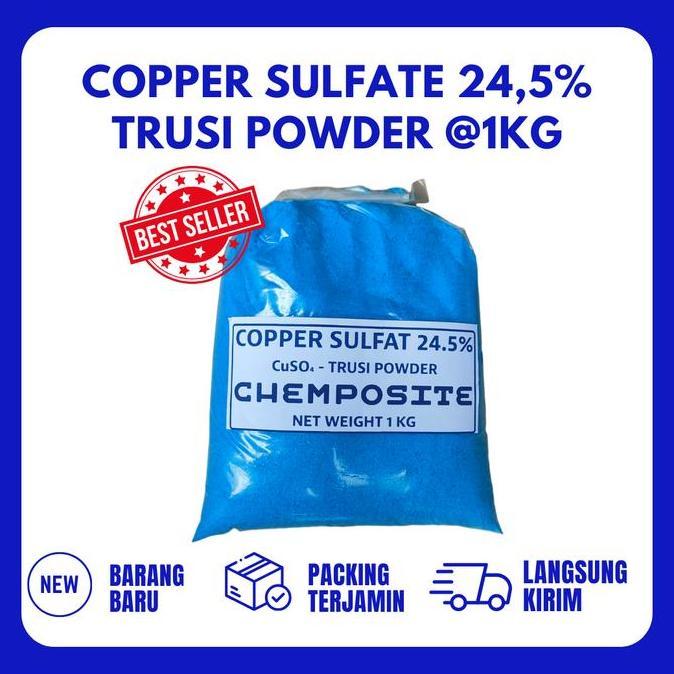 Miliki Copper Sulphate / Cooper Sulfat / Prusi / Trusi Bubuk 1Kg Kristal Biru