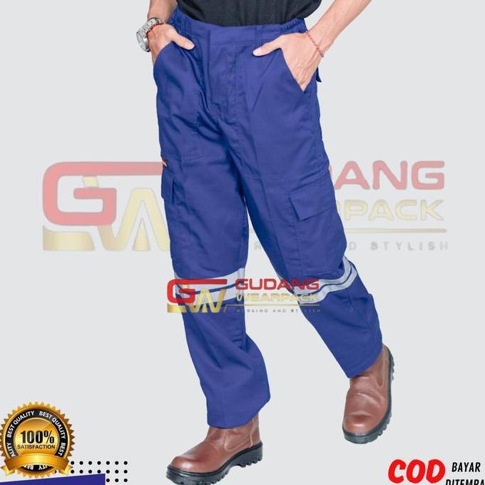 Celana Kerja Warna Biru Benhur