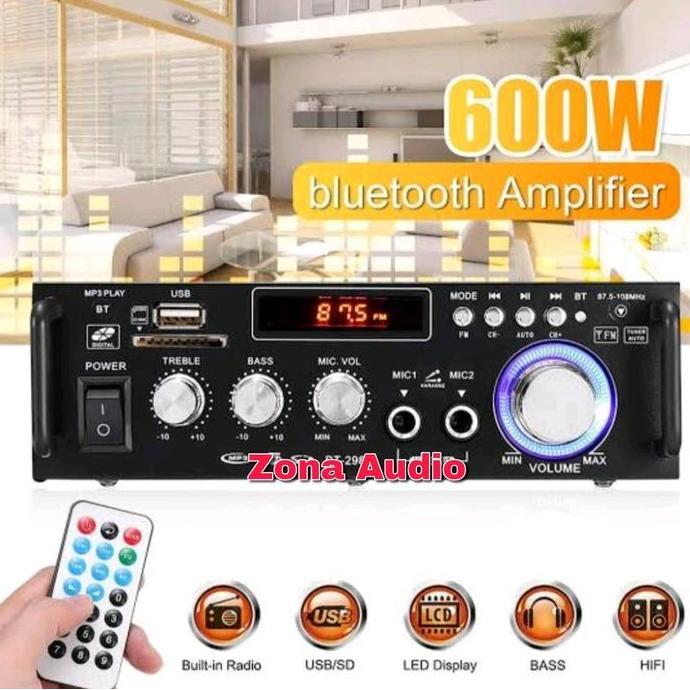 Power Amplifier Karaoke Usb Bluetooth 600 Watt Original