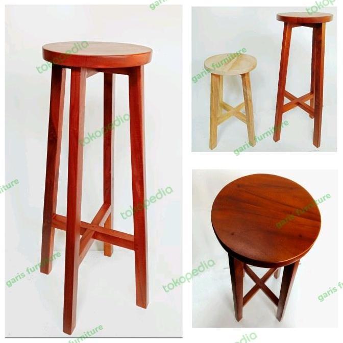 Terlaris Kursi Kafe | Kursi Kayu Bulat | Kursi Bar