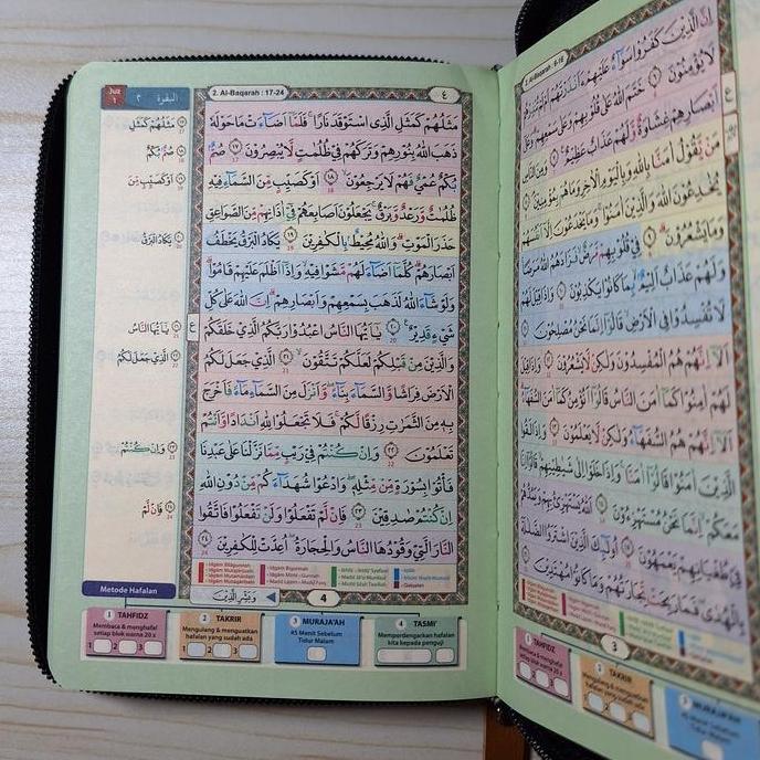 Al-Quran YAZID AL-HIFZ Cover Jaket Alquran Utsmani Tajwid Warna Blok Warna Hafalan Dompet Resleting