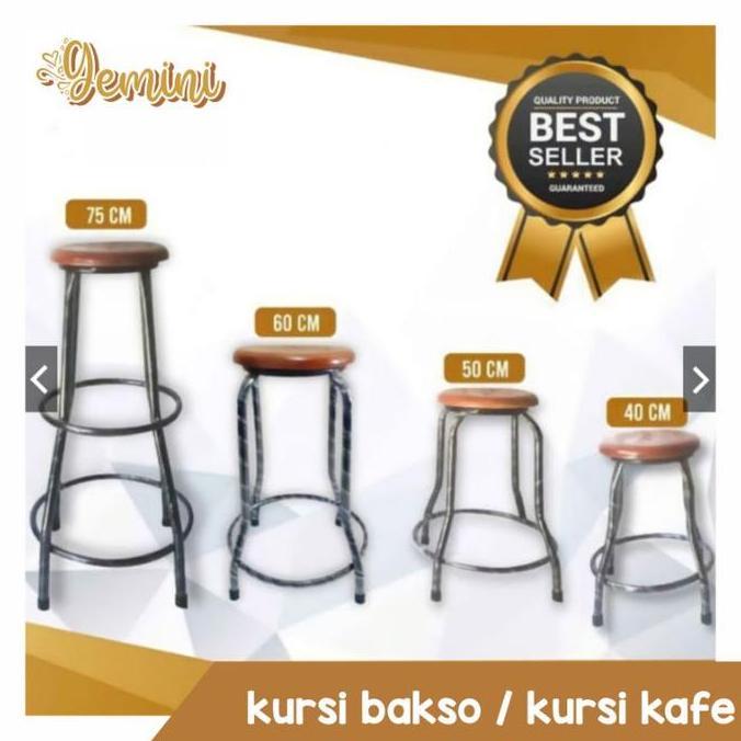 Terlaris Kursi Bakso 50 Cm 75 Cm / Bangku Cafe / Kursi Cafe / Kursi Besi /