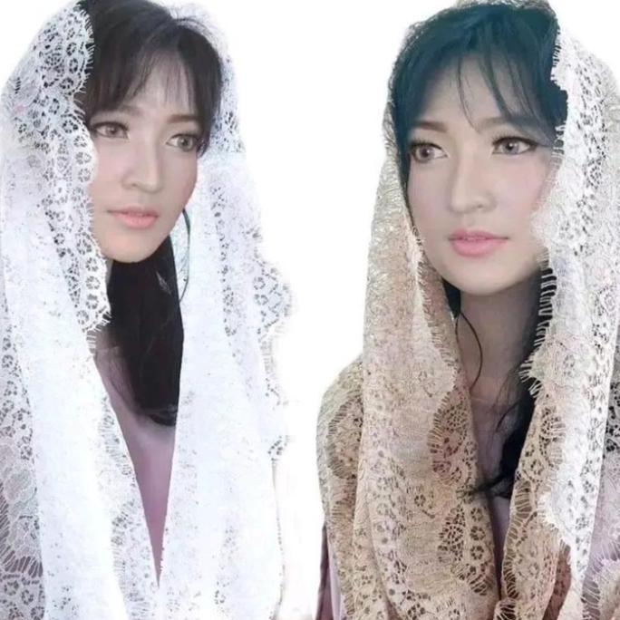 KERUDUNG BRUKAT/ KERUDUNG PENGANTIN/ KERUDUNG PENGAJIAN/ KERUDUNG SIRAMAN/ PASMINA RENDA/ KERUDUNG Y