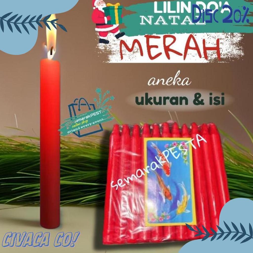 Cod (Aneka Ukuran) Lilin Merah,Lilin Natal, Lilin Doa, Lilin Ibadah, Lilin Polos