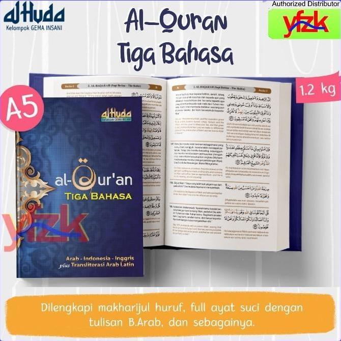 Al Quran Terjemahan Bahasa Indonesia dan Inggris Plus Transliterasi Arab Latin Ukuran A5 - AlQuran T