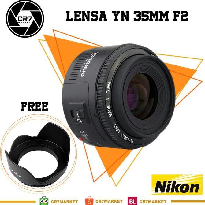 NEW Lensa Yongnuo YN35mm F2N For Nikon DSLR Free Lenshood