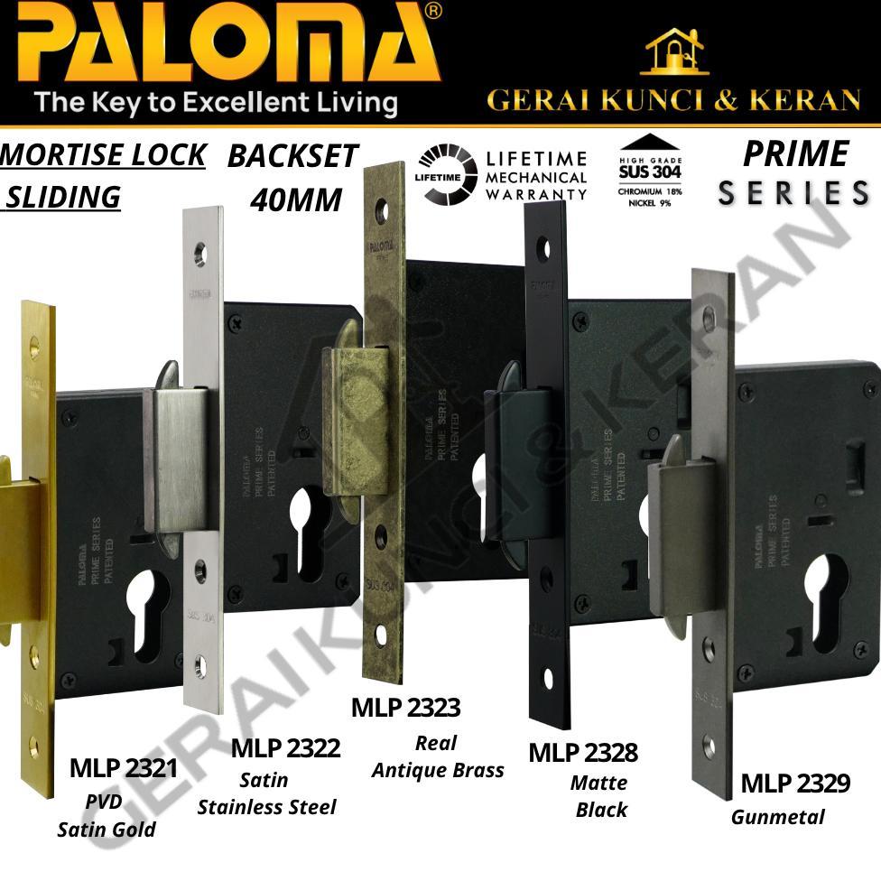 PALOMA MLP 2321 2322 2323 2327 2328 2329 Body Kunci Pintu Sliding Backset 40 MM Prime Series Mortise