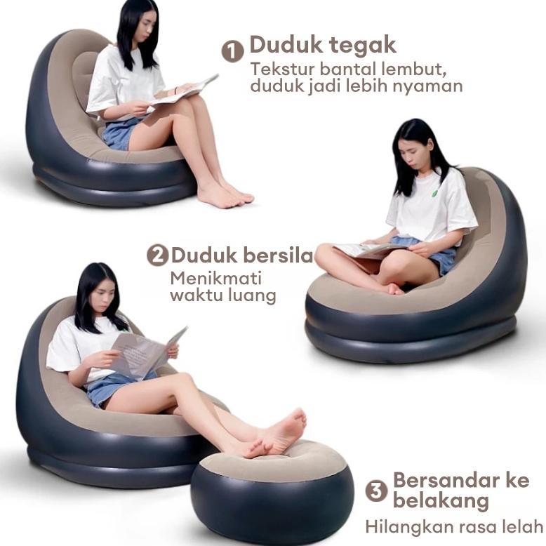[PROMO] sofa angin santai free pompa kursi santai dengan sandaran kaki