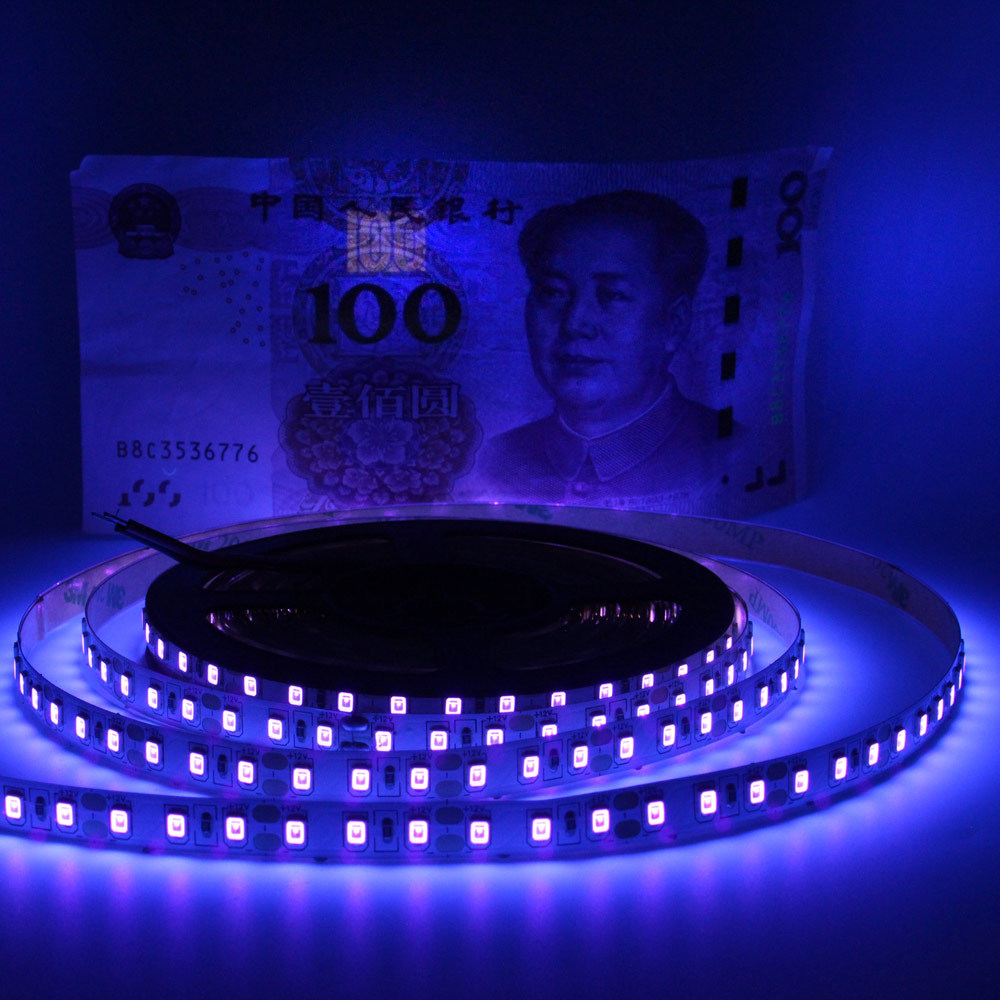 12V UV Led Strip Light 5050 2835 SMD 395-405nm Ultraviolet Ray LED Diode Ribbon Purple Flexible Tape