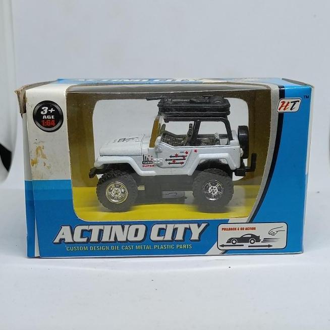 actino city jeep wrangler 1/64 diecast not pullback