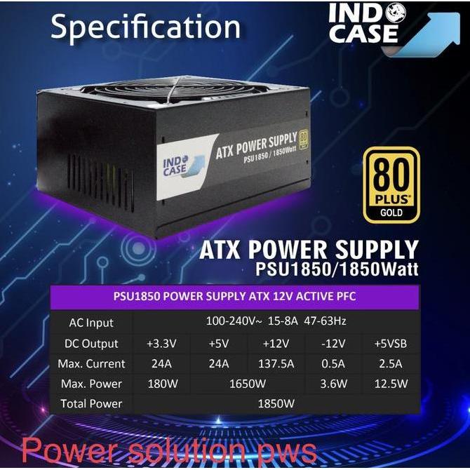 PSU1850 POWER SUPPLY PSU 1850W 80+ GOLD MINER MINING BITCOIN GAMING Murah