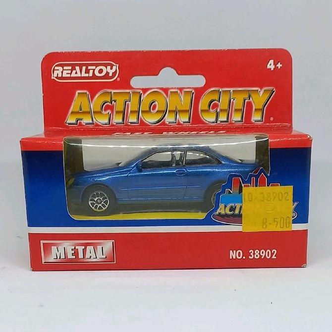 realtoy mercedes benz clk coupe biru action city diecast 1/59 (s)