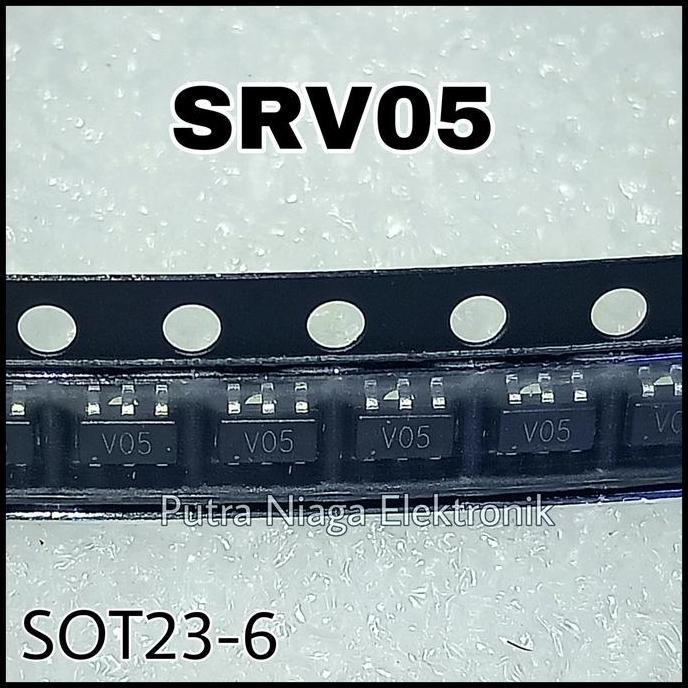 Murah (1) Dioda SRV05 Chip Kecil ESD Protection Diode TVS SRV05-4 SOT23-6 Marking V05 putran1a Kuali