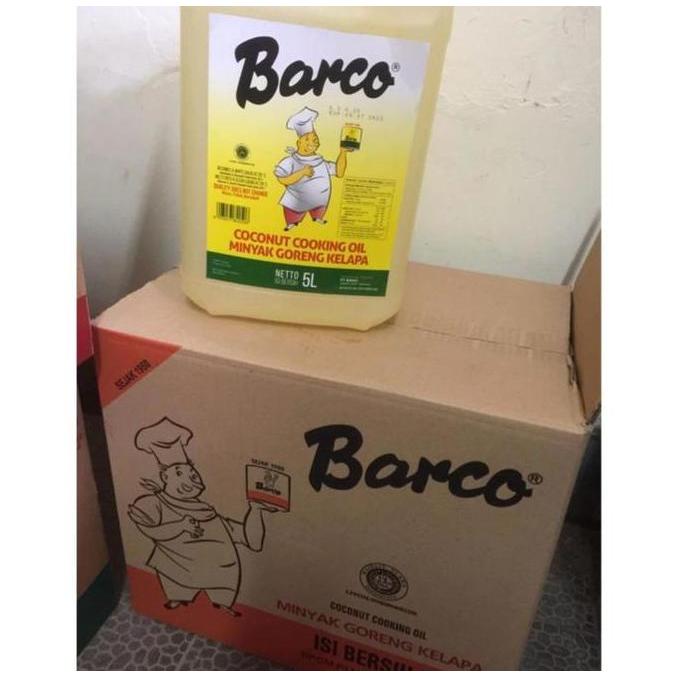 Minyak Goreng Kelapa "Barco" Jerrycan 5 liter - 1 Dus (4 Pcs)