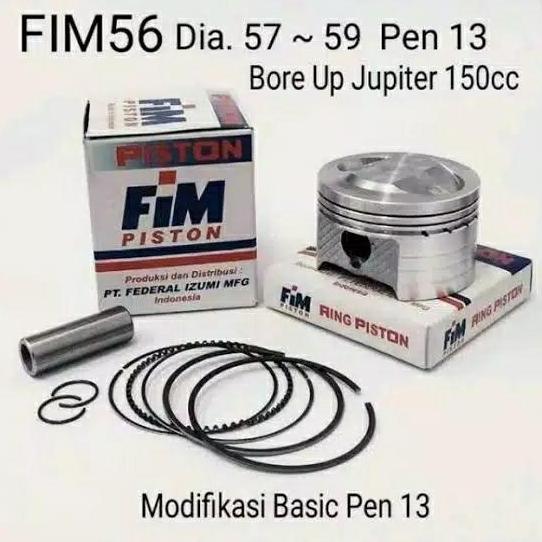 PISTON KIT FIM 56 uk 57 57,5 58 58,5 59 mm pen 13 mm jupiter z vega DISKON