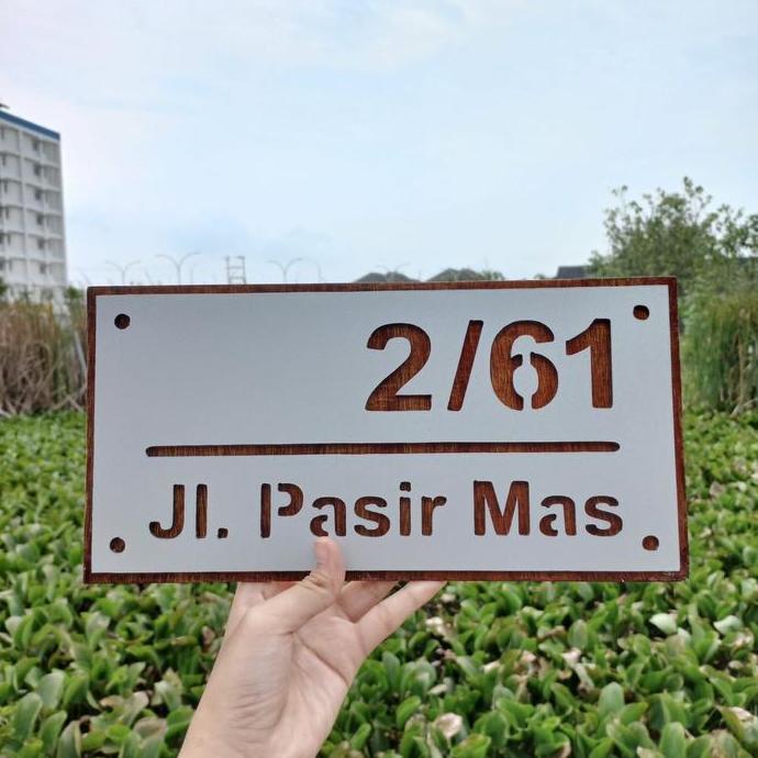 Nomor Rumah Double Layer 2 ACP + Kayu