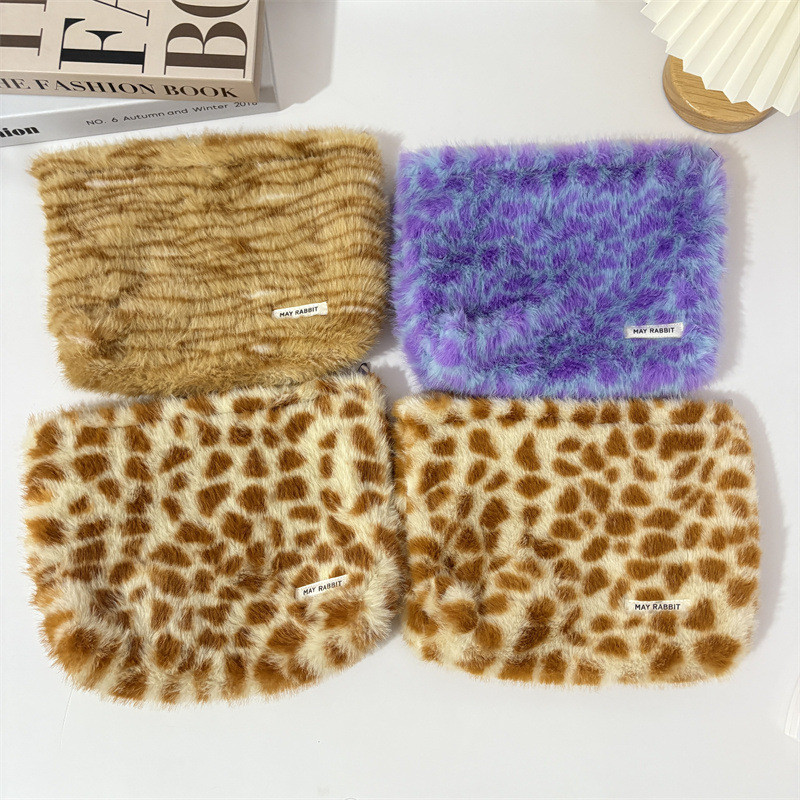 Tas kosmetik cetak macan tutul mewah baru, tren mode, tas make-up kopling, tas lipstik, tas lengan k