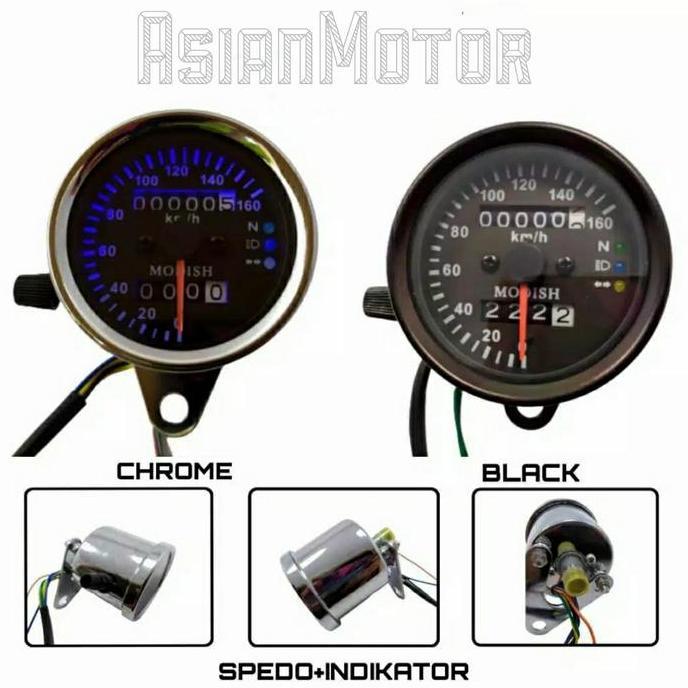 Speedometer Kilometer LED Motor Universal Bulat