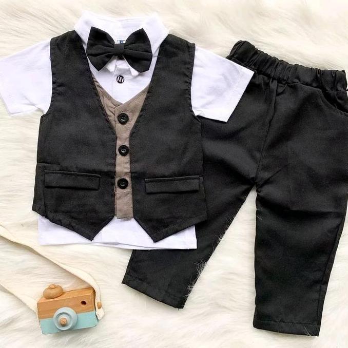 New- baby tuxedo / baju kondangan anak laki-laki/baju pesta anak setelan anak laki-laki/ baju ulang 