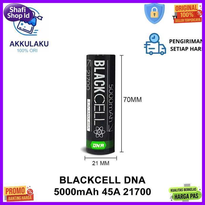 (Authentic) Baterai Blackcell Dna 5000 Mah Inr 21700 45A - Battery Black Cell 21700 5000 Mah