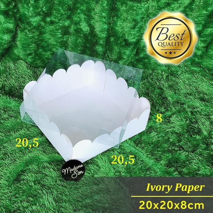 New- BOX MIKA PUTIH - DUS BOLU - KOTAK BROWNIES - KARDUS 20x20x8