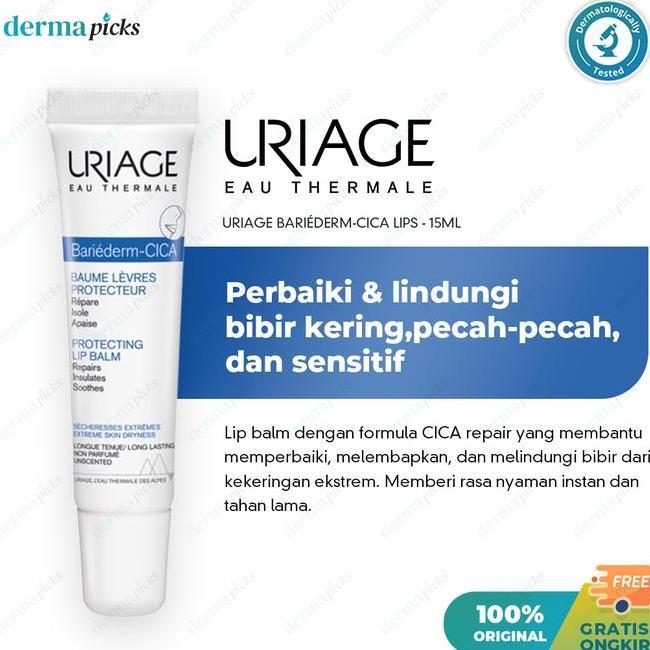 Uriage Baridermcica Lips 15 Ml Lip Balm Untuk Bi Kering Dan Pecahpecah