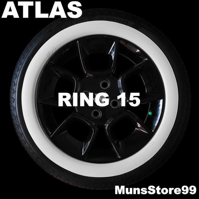 Lis ban Mobil White Wall Ban Mobil Velg Ring 15 Putih Polos Atlas Original DISKON
