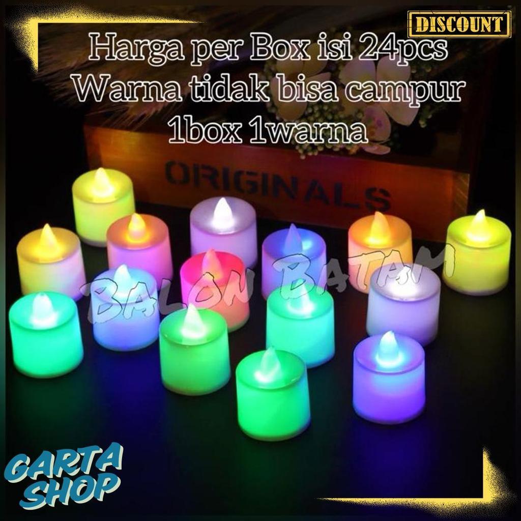 Cod Grosir Isi 24Pcs Lilin Mini Led / Lilin Elektrik / Lampu Hias Natal