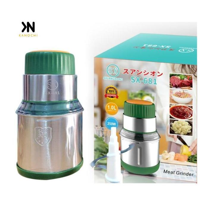 Blender daging stainless 1 liter sx-681 chopper meat grinder serbaguna