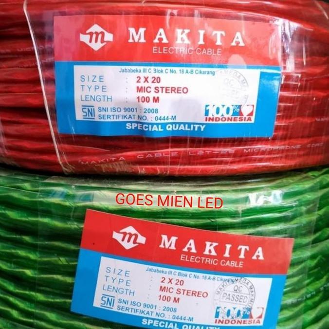 kabel mic stereo makita 2x20 panjang 100 meter