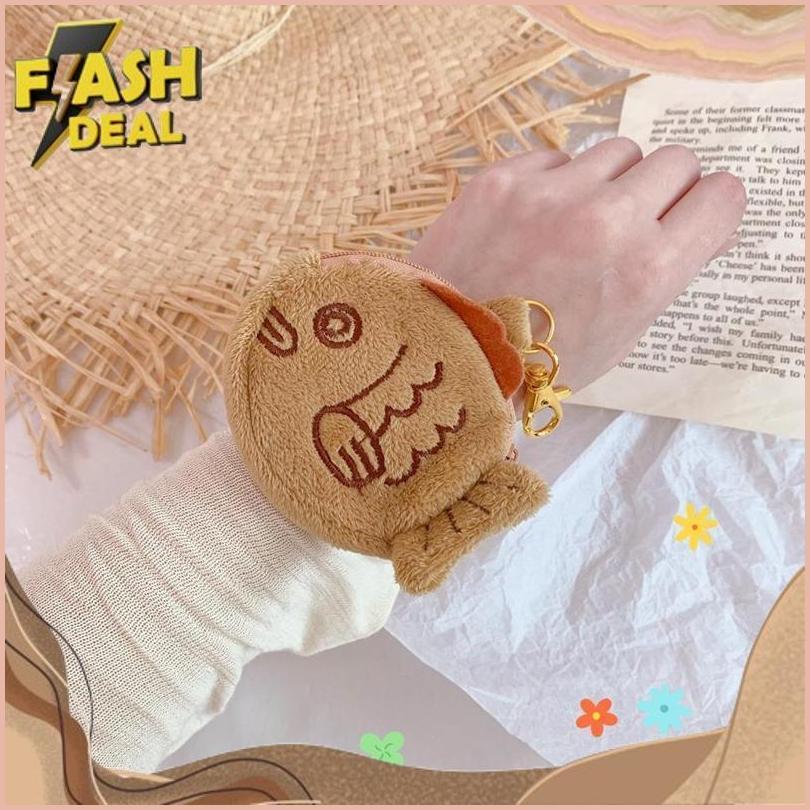 Hanya Hari Ini Dota Dompet Koin Headset Taiyaki Kue Ikan Import Jepang Bulu Plush Purse Dr-02