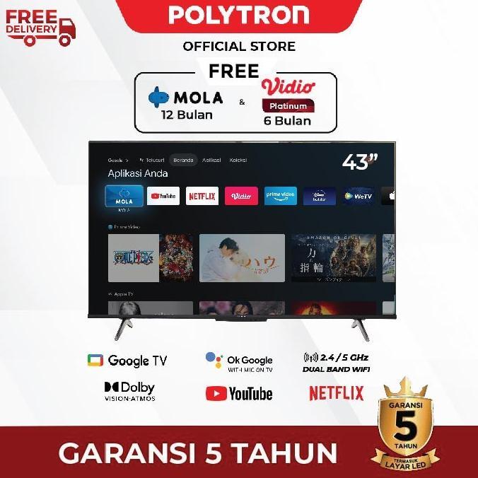 LED TV POLYTRON 4K UHD Smart Google TV 43 Inch PLD 43UG5959