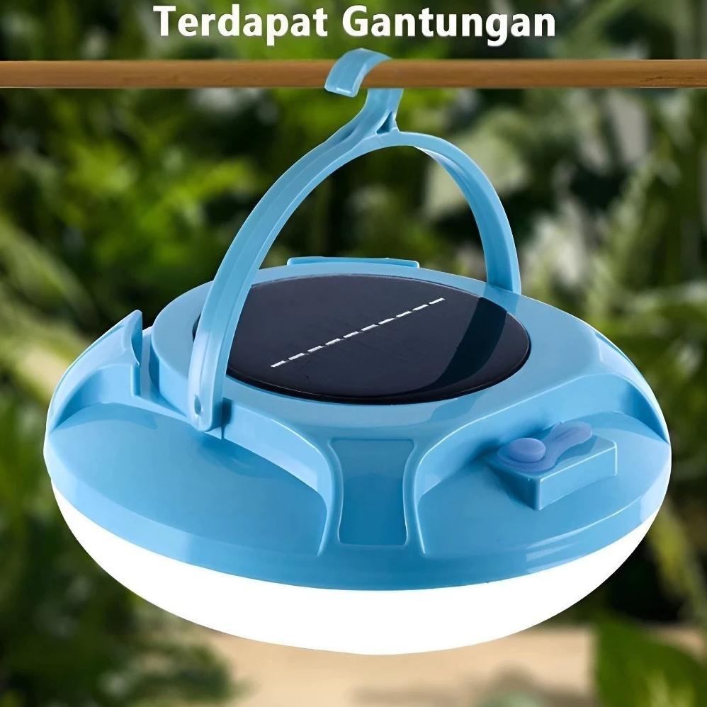 Lampu Emergency UFO Gantung Solar Panel Camping Lamp Lampu Multifungsi Lampu Emergency Gantung Lampu