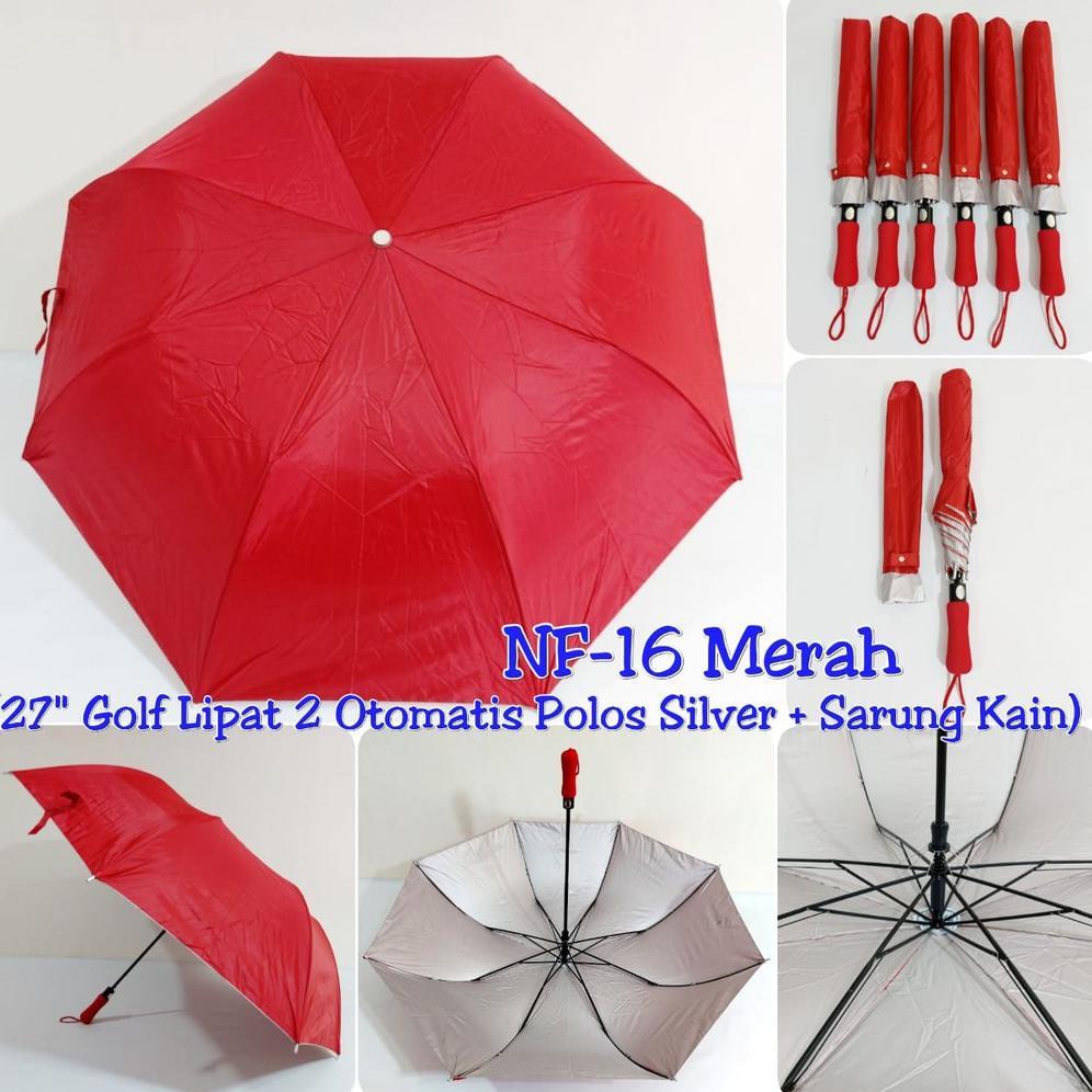 Nagoya Payung Golf Lipat Otomatis+Sarung / Payung Lipat Jumbo / Payung Golf Lipat Polos Warna Trendi